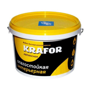 Краска ВД Krafor латексная интер.влагостойкая 6,5 кг желт