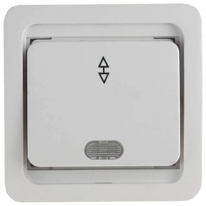 Проходной одноклавишный выключатель с индикатором СВЕТОЗАР ГАММА SV-54138-W